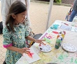 Girl finger painting art